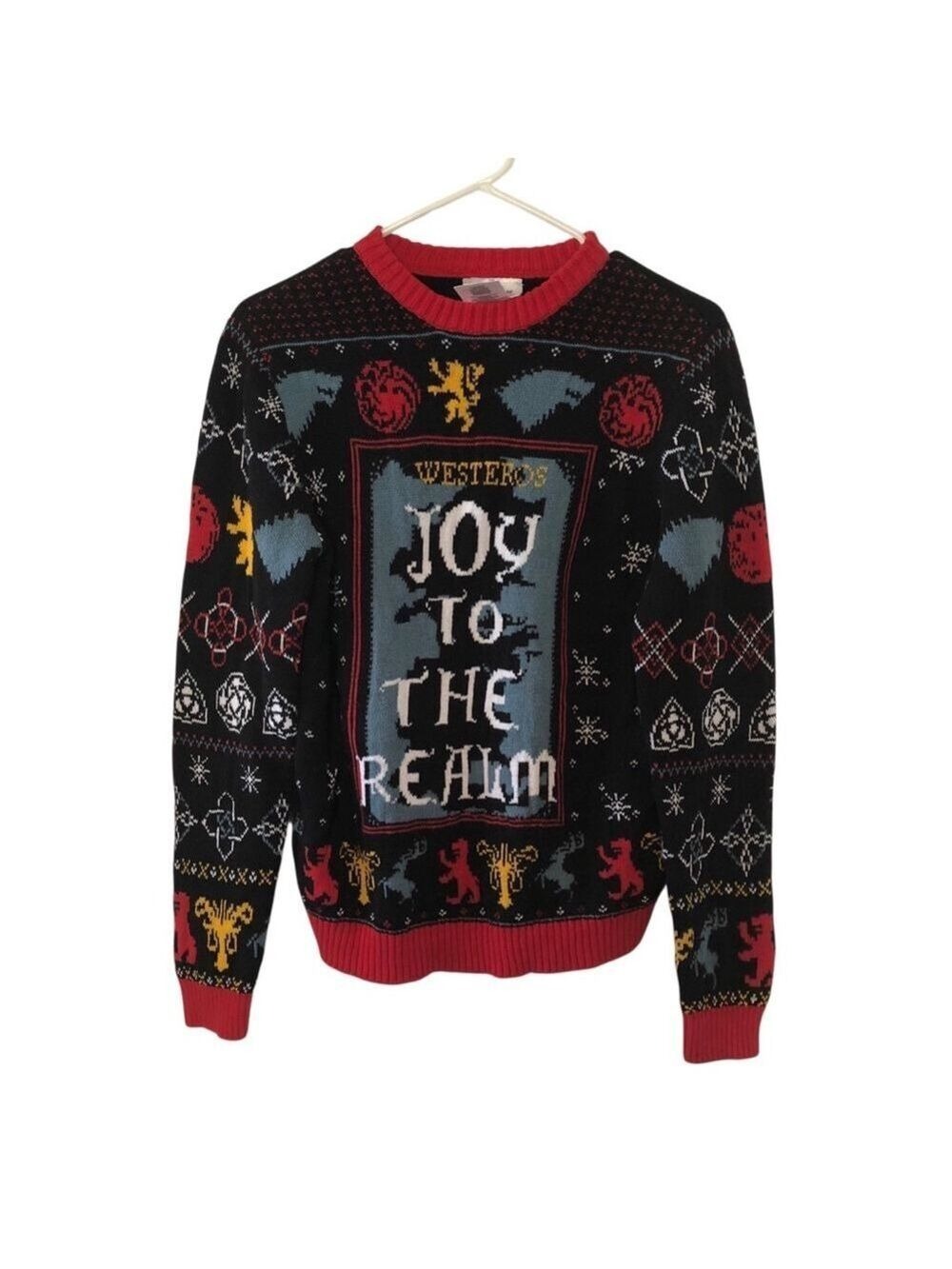 Game of Thrones “Joy To The Realm” Unisex Sweater Size Medium Festive Fair Isle